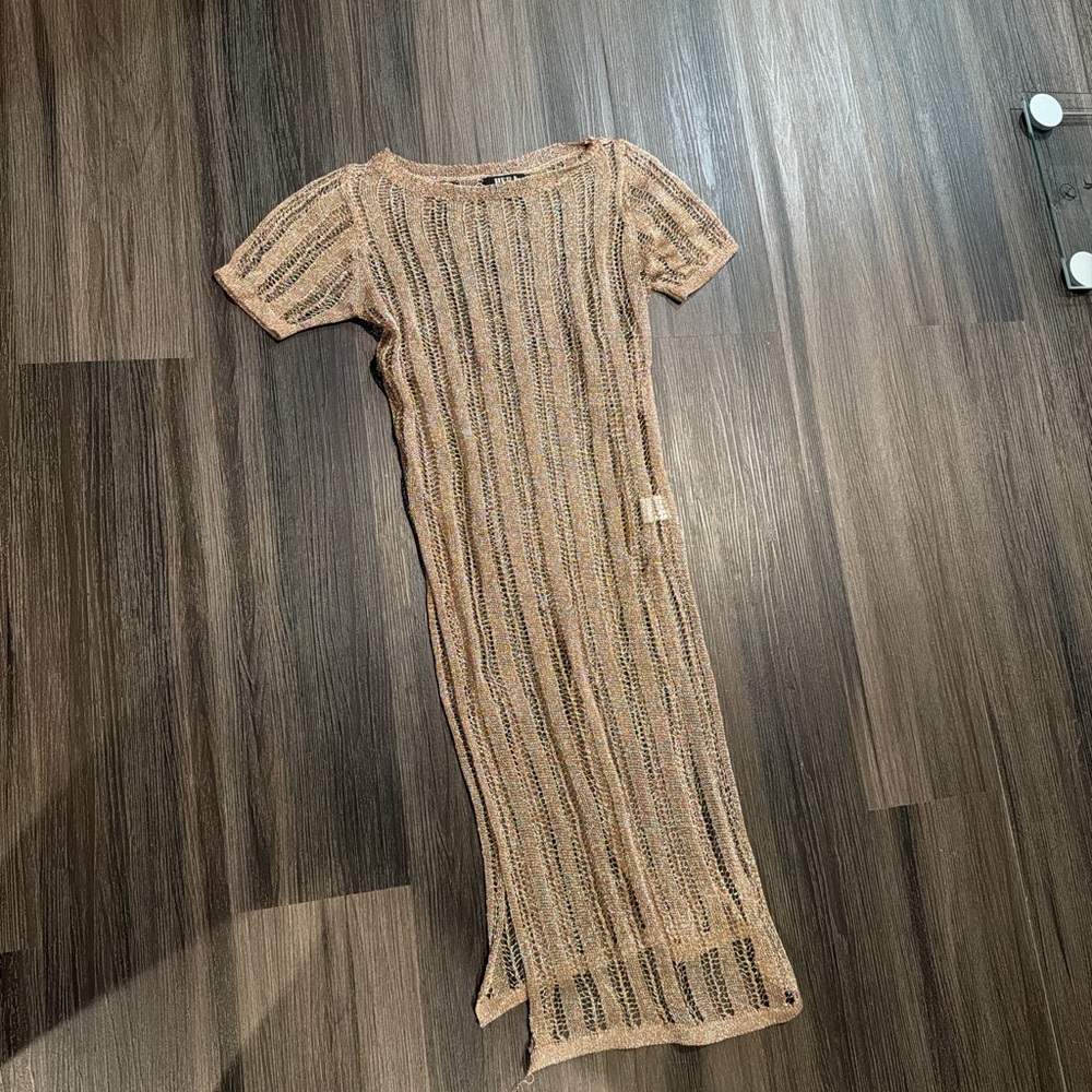 Vintage HERA London rose gold cover up dress